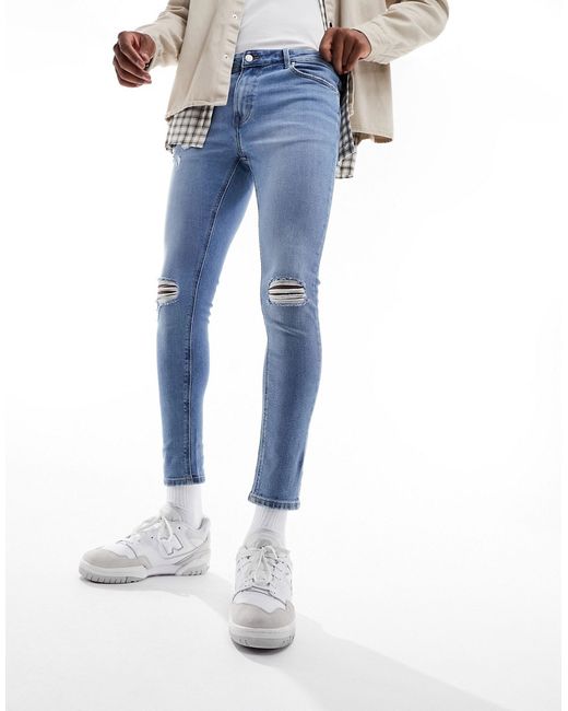 Asos Design spray on jeans mid with rips