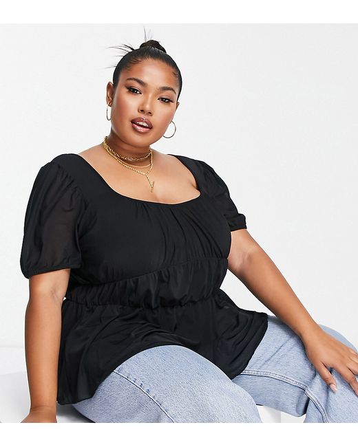 Simply Be sweetheart neck mesh top