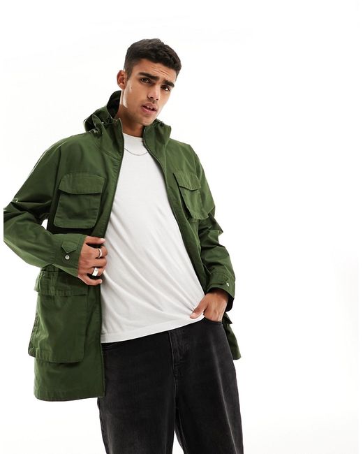 Threadbare relaxed fit ripstop utility jacket khaki-