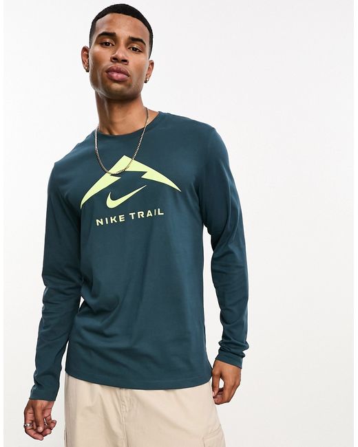 Nike Running Dri-FIT logo long sleeve T-shirt dark