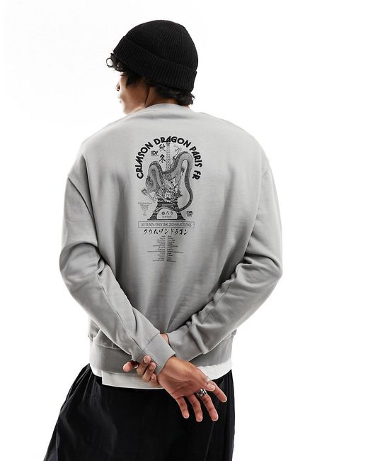 Asos Design oversized sweatshirt with souvenir front back print