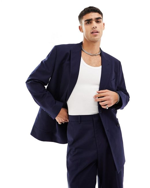 Asos Design oversized suit jacket slubby texture