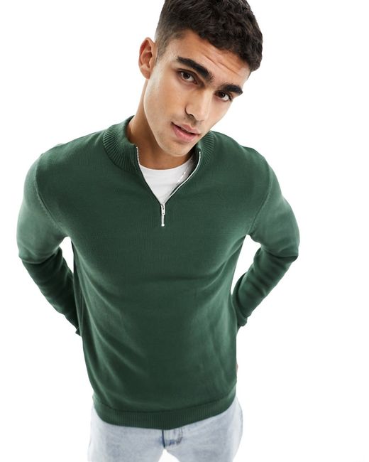 Asos Design midweight knitted 1/4 zip sweater
