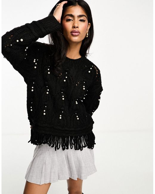 River Island embellished cable knit sweater