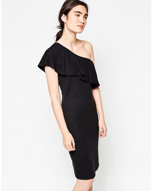Minimum Henta Ruffle One Shoulder Midi Dress