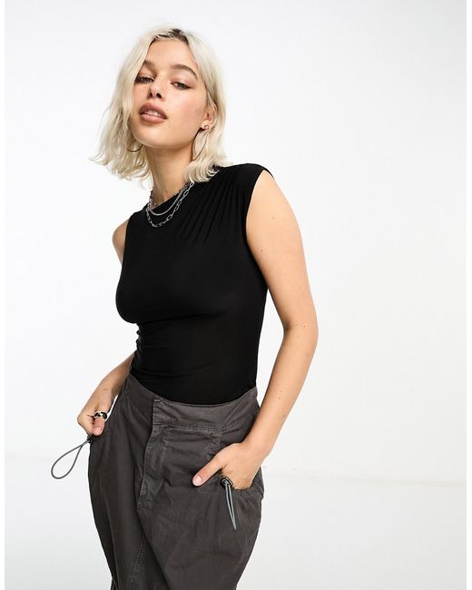 Collusion high neck slinky draped top