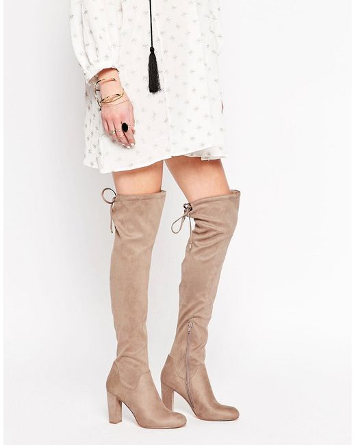 Carvela Pace Over The Knee Boots Taupe suedette
