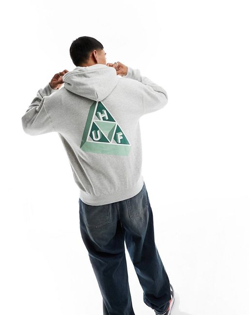 Huf based triple triangle pullover hoodie with chest and back print