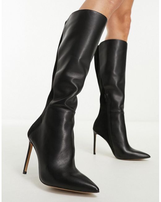 Aldo Milann stiletto heeled knee boots leather