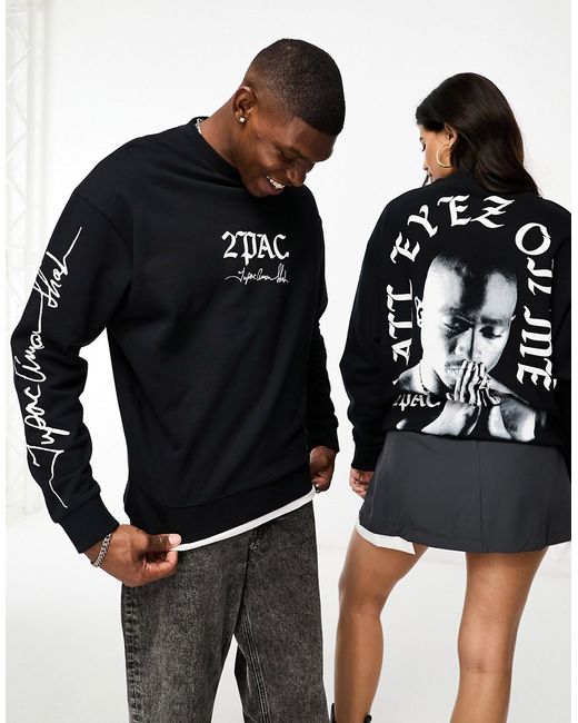 Asos Design license oversized sweatshirt with Tupac prints