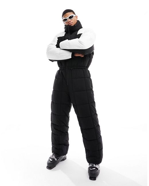 Asos 4505 Ski puffer ski suit monochrome-