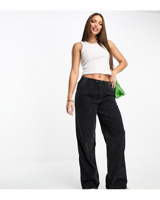 Asos Design Tall cord parachute cargo pants washed