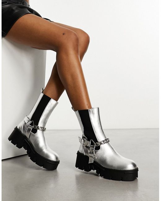 Raid chunky low ankle boot with hardware