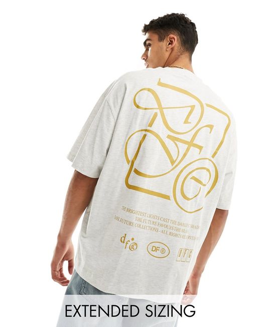 Asos Design Dark Future oversized T-shirt heather with text back print
