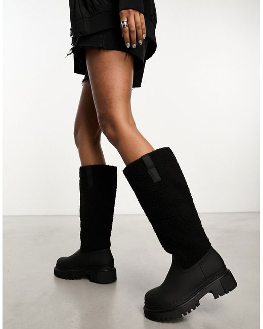 Public Desire borg chunky knee boots