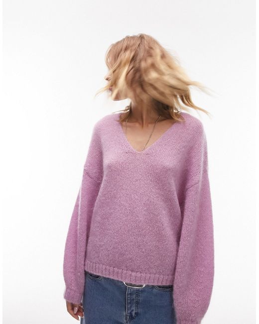 TopShop knit premium V-neck mohair sweater