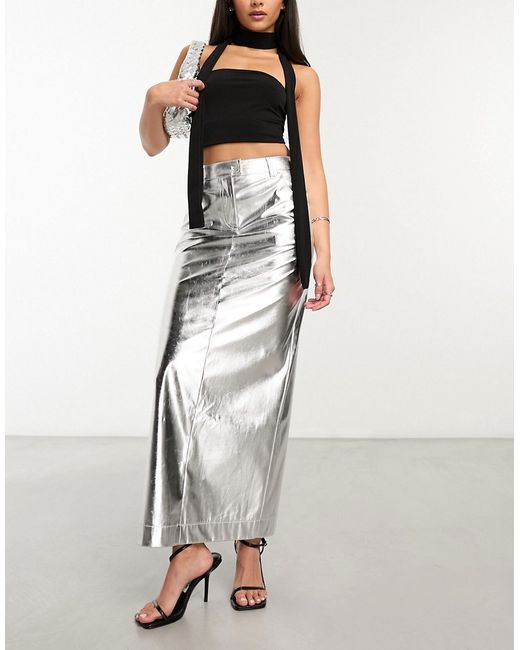4th & Reckless metallic maxi skirt