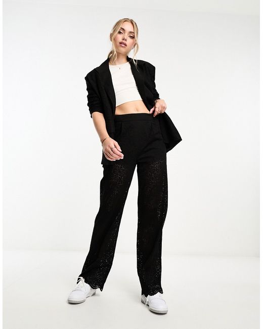 The Frolic lace tailored wide leg pants part of a set