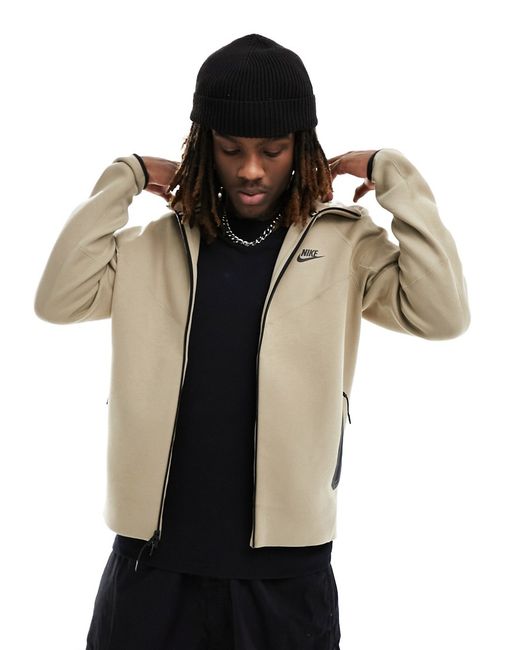 Nike Tech Fleece zip up hoodie khaki-