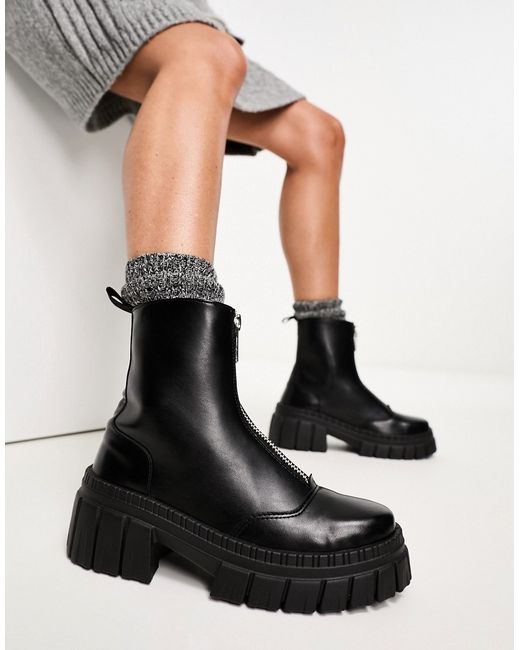 Asos Design Alliance chunky zip-front boots