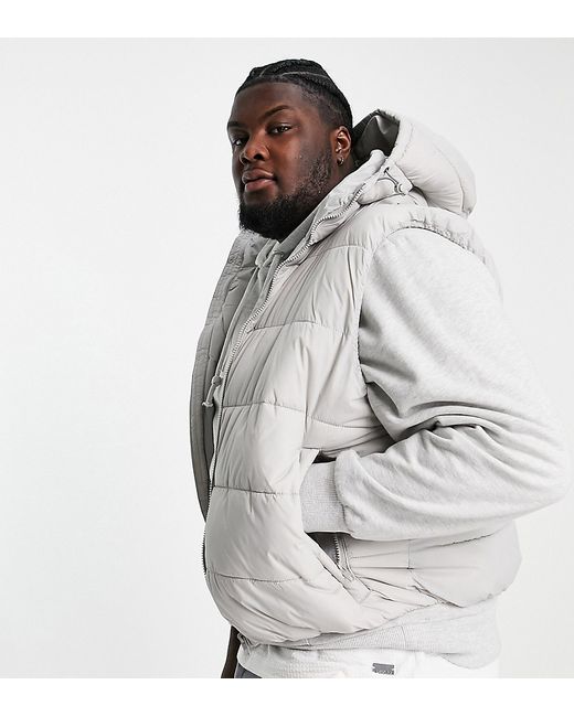 French Connection Plus puffer vest with hood light