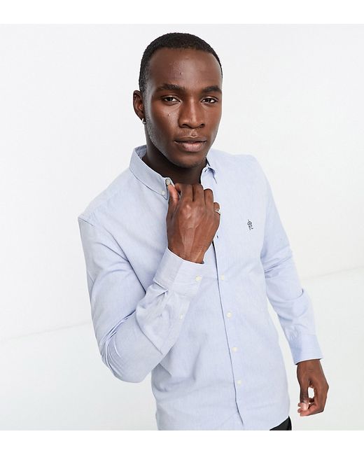 French Connection Tall long sleeve oxford shirt sky