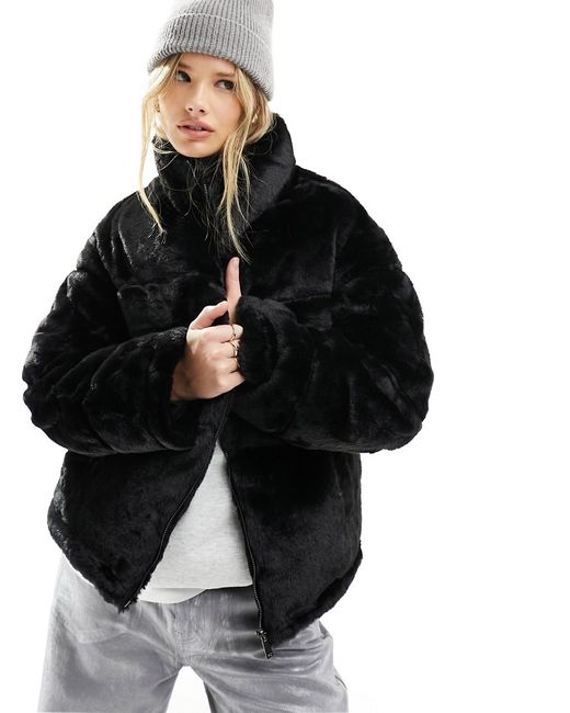 French Connection faux fur funnel neck jacket