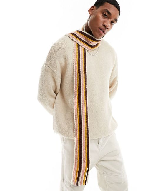 Asos Design knitted skinny scarf stripe