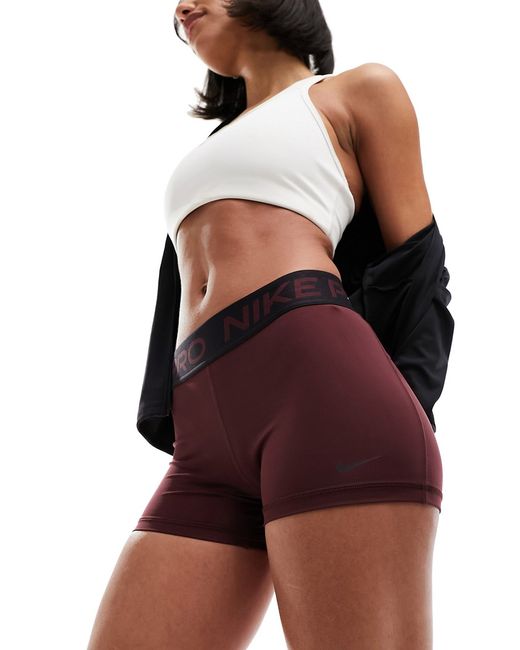 Nike Training Nike Pro Training 365 3-inch shorts burgundy-