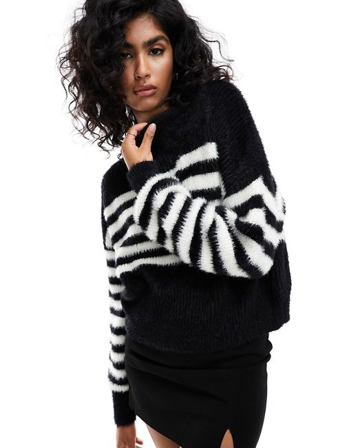 Miss Selfridge lash striped sweater mono-