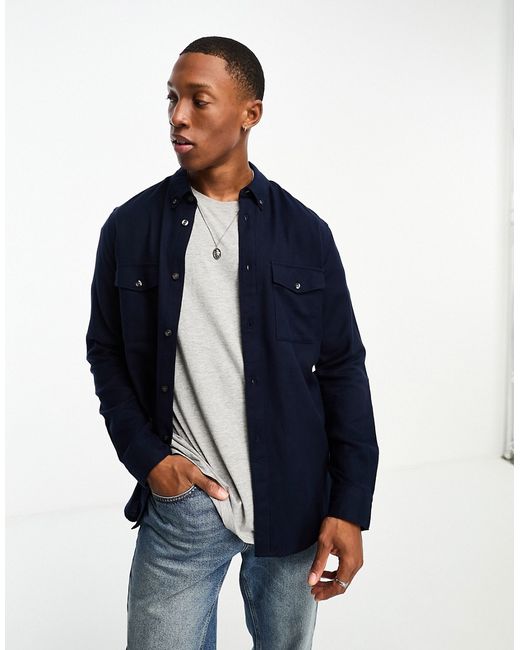 French Connection 2 pocket long sleeve flannel shirt