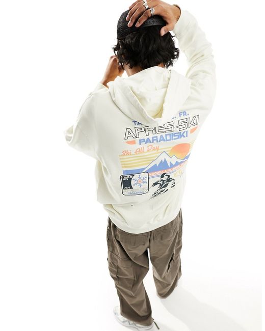 Asos Design oversized hoodie with ski back print-