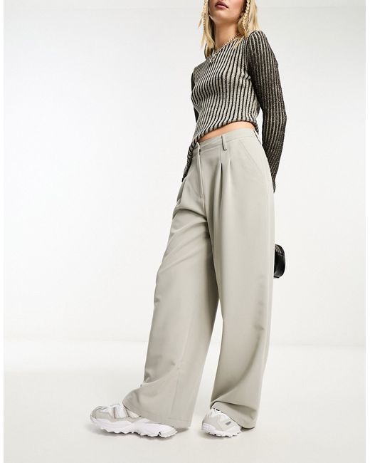 Collusion baggy tailored pants stone-