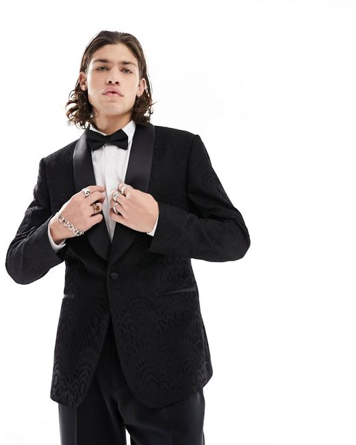 Asos Design skinny suit tuxedo jacket lace