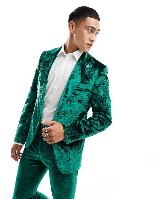 Twisted Tailor buteer crush velvet suit jacket