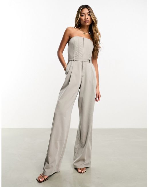 Aria Cove structured bandeau wide leg tailored jumpsuit