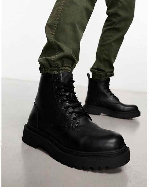 Pull & Bear chunky lace-up military style boots