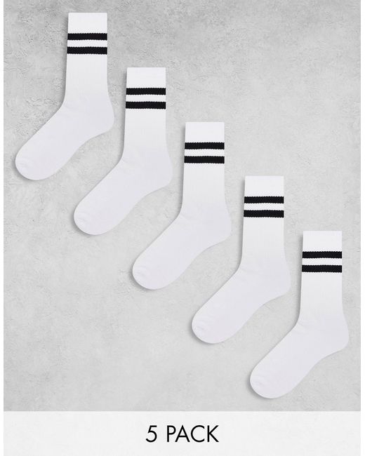 Asos Design pack sport socks with black stripe