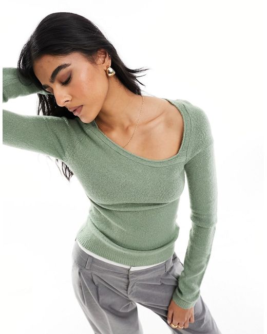Asos Design knitted top with asymmetric neckline