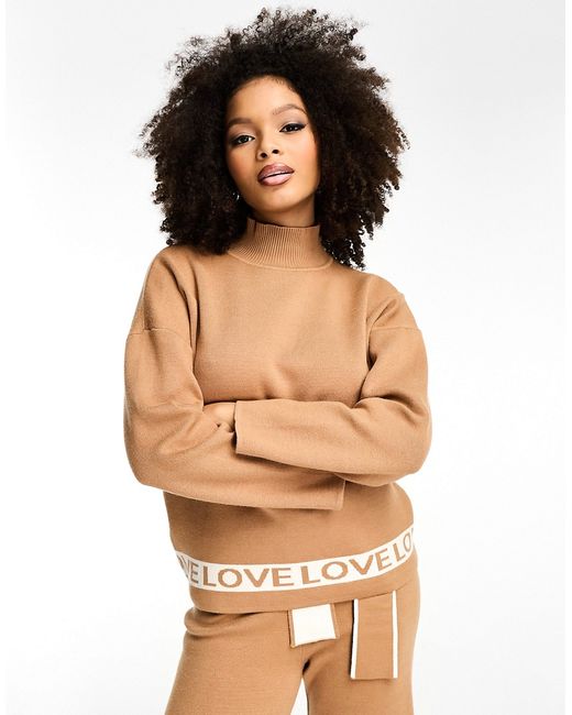 Never Fully Dressed LOVE knitted sweater camel part of a set-