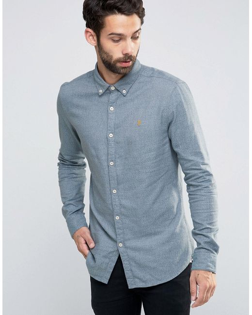 Farah Shirt With Textured Weave In Slim Fit