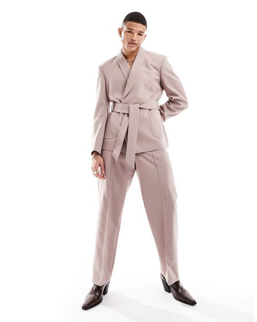 Asos Design slim belted suit jacket