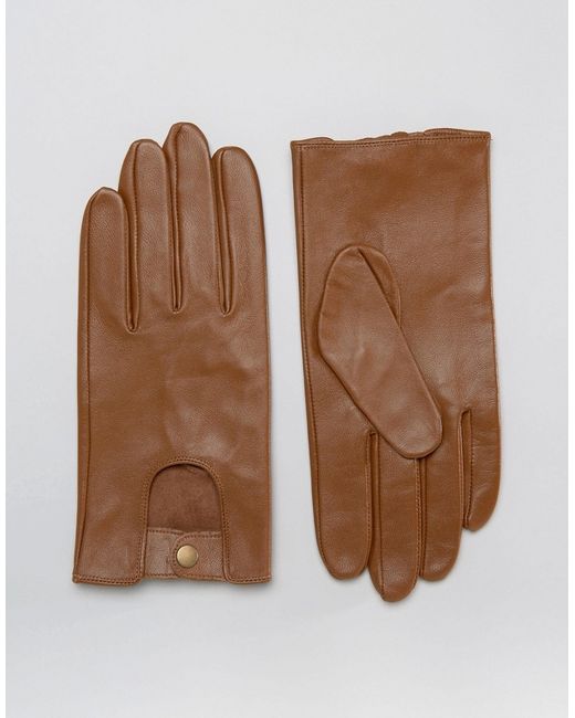 Asos Leather Driving Gloves In