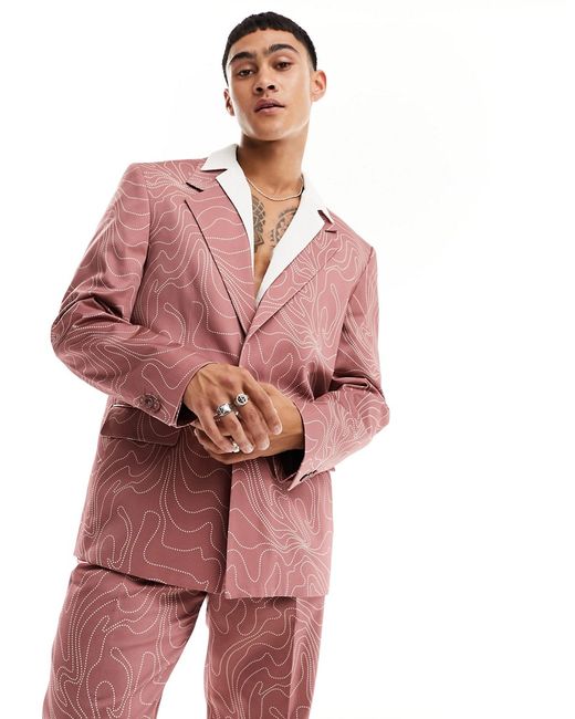 Viggo contour print suit jacket