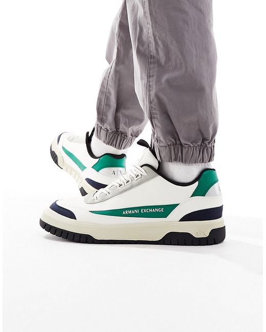 Armani Exchange logo sneakers and green