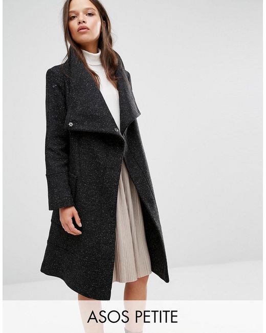 ASOS Petite Wool Blend Coat With Funnel Neck