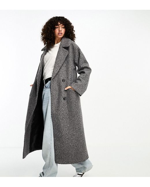 ASOS Tall DESIGN Tall oversized chuck on coat charcoal boucle-