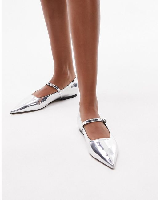 TopShop Ava pointed toe ballet flat shoe