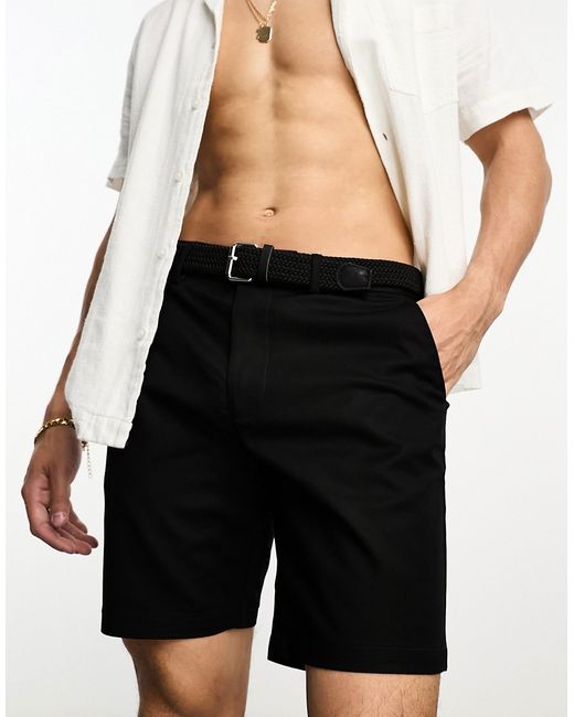 River Island belted chino shorts