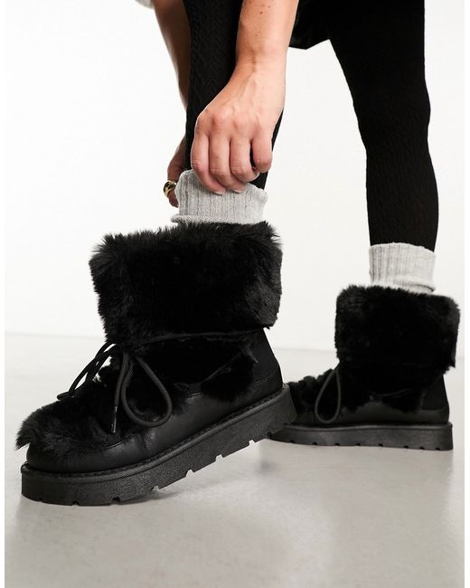 South Beach faux fur snow boots
